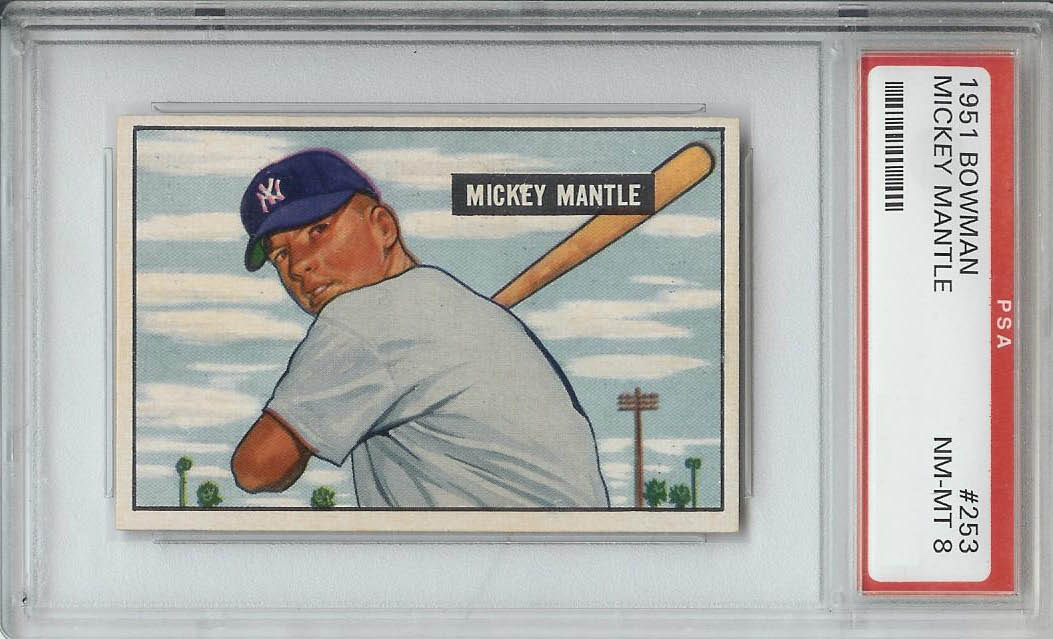 1951 Bowman Mickey Mantle PSA 8