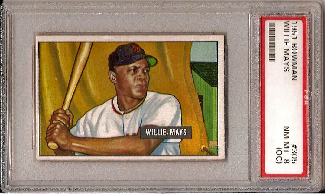 1951 Bowman Willie Mays PSA 8 OC